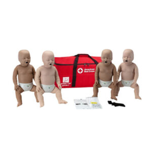 Prestan Diverse Skin-Tone Infant CPR Manikins with CPR Monitors, Tan and Brown Skin (4-Pack)